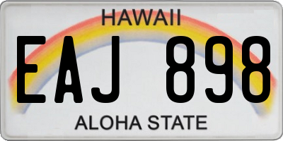 HI license plate EAJ898