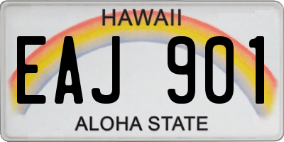 HI license plate EAJ901