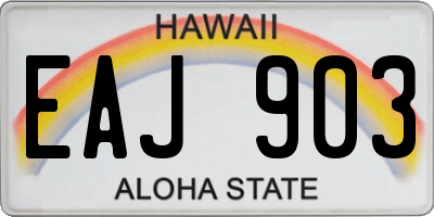 HI license plate EAJ903