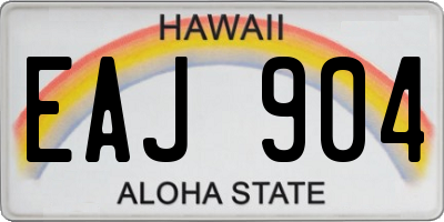 HI license plate EAJ904