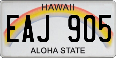 HI license plate EAJ905