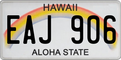 HI license plate EAJ906