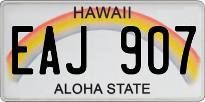 HI license plate EAJ907