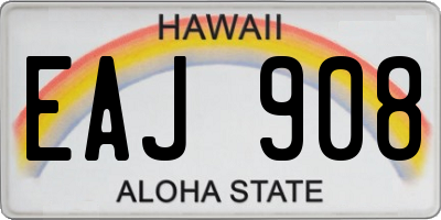 HI license plate EAJ908