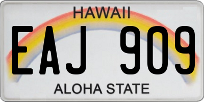 HI license plate EAJ909