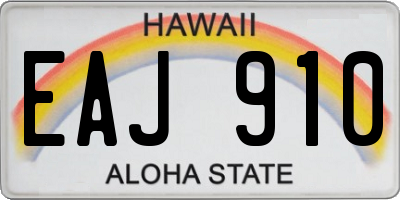 HI license plate EAJ910