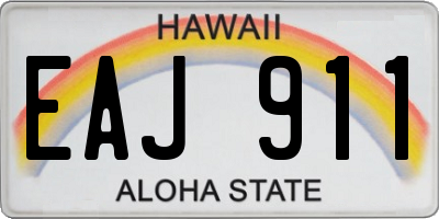 HI license plate EAJ911