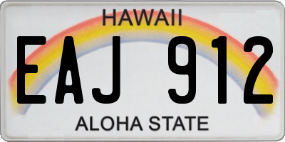 HI license plate EAJ912