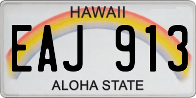 HI license plate EAJ913