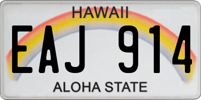 HI license plate EAJ914