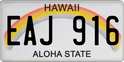 HI license plate EAJ916