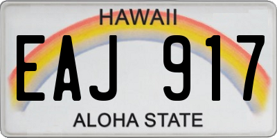 HI license plate EAJ917