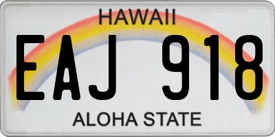 HI license plate EAJ918