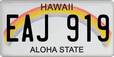 HI license plate EAJ919