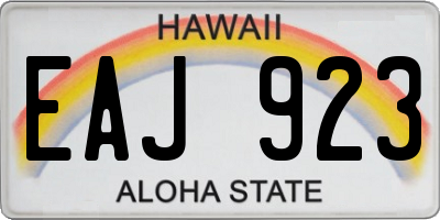 HI license plate EAJ923