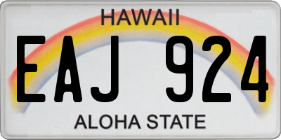 HI license plate EAJ924