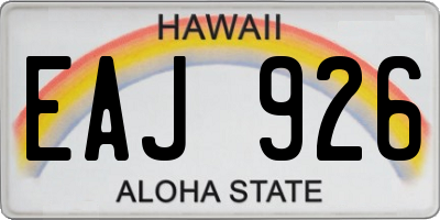 HI license plate EAJ926