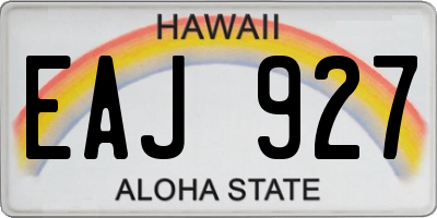 HI license plate EAJ927