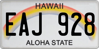 HI license plate EAJ928
