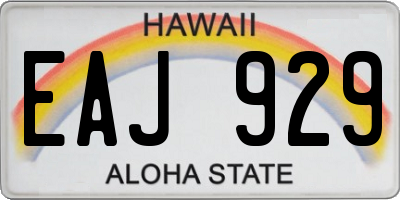 HI license plate EAJ929