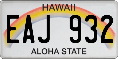 HI license plate EAJ932