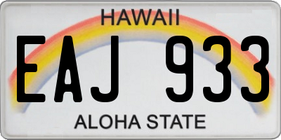 HI license plate EAJ933