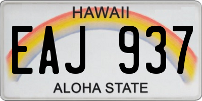 HI license plate EAJ937