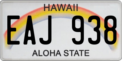 HI license plate EAJ938