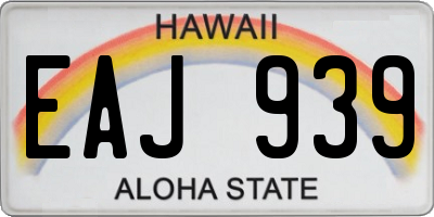 HI license plate EAJ939