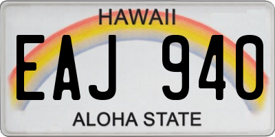 HI license plate EAJ940