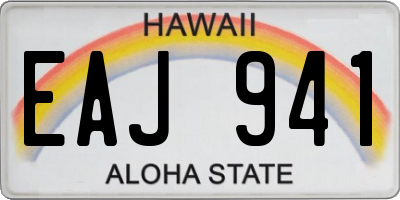 HI license plate EAJ941