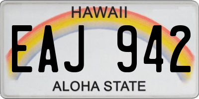 HI license plate EAJ942