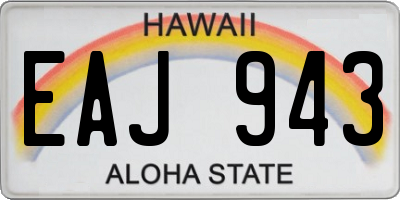 HI license plate EAJ943