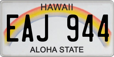 HI license plate EAJ944