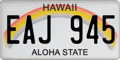 HI license plate EAJ945