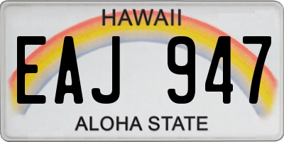 HI license plate EAJ947