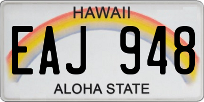HI license plate EAJ948