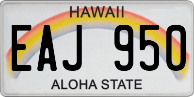 HI license plate EAJ950