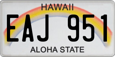 HI license plate EAJ951