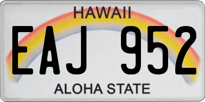 HI license plate EAJ952