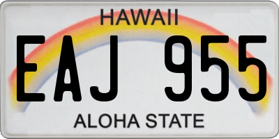HI license plate EAJ955