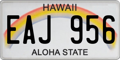 HI license plate EAJ956