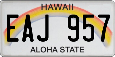 HI license plate EAJ957