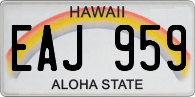 HI license plate EAJ959