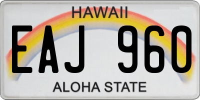 HI license plate EAJ960