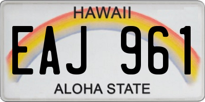 HI license plate EAJ961