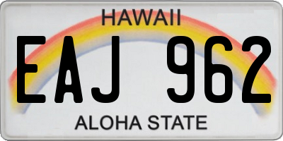 HI license plate EAJ962