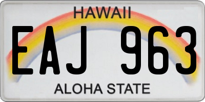 HI license plate EAJ963