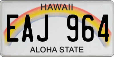 HI license plate EAJ964