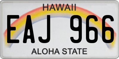 HI license plate EAJ966